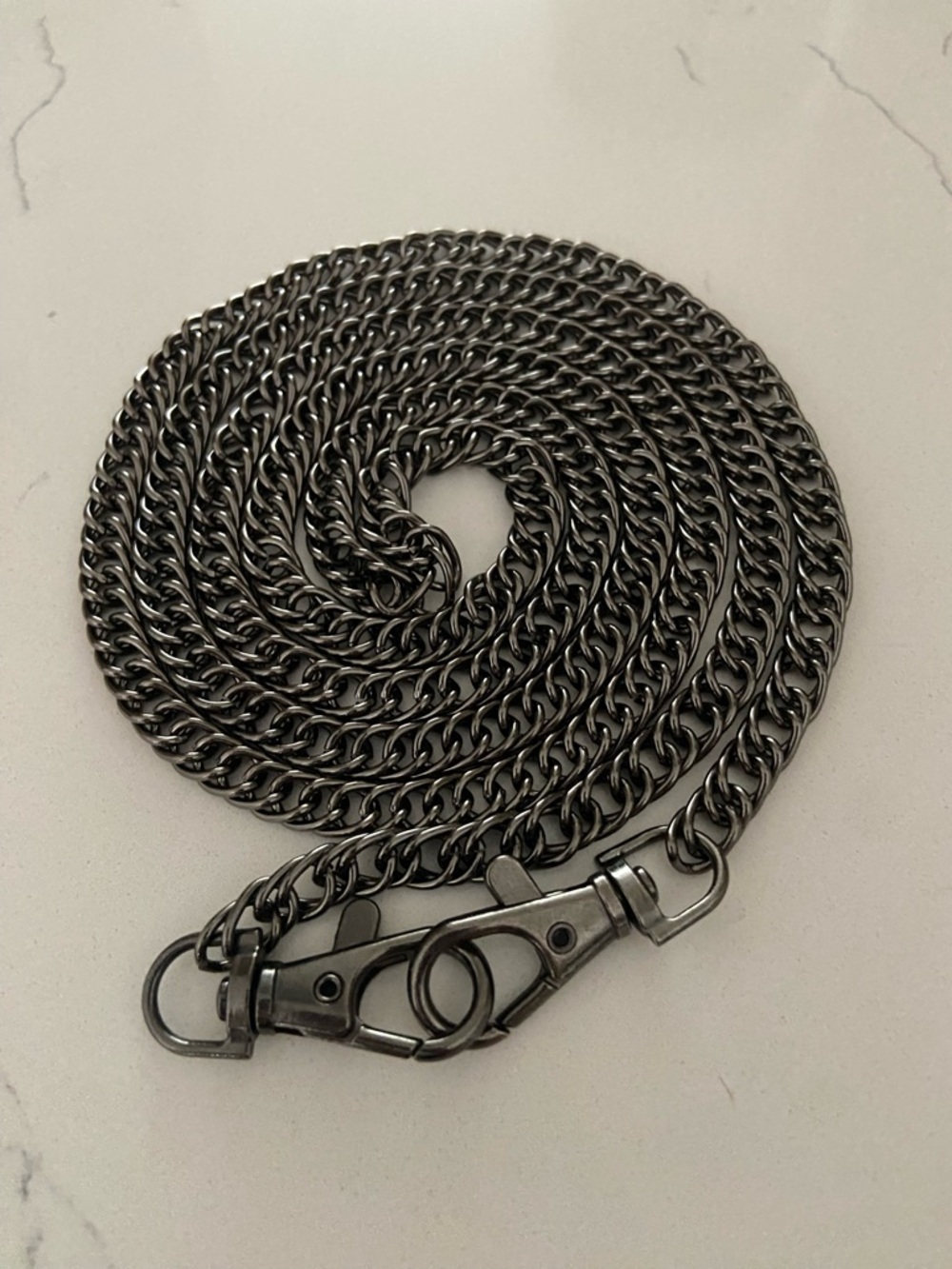 Gun Metal Chain Purse Strap